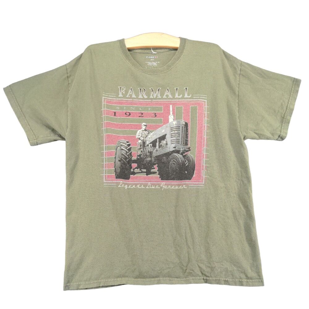 Case Farmall Legends Live Forever T-Shirt Mens Large Short Sleeve Green